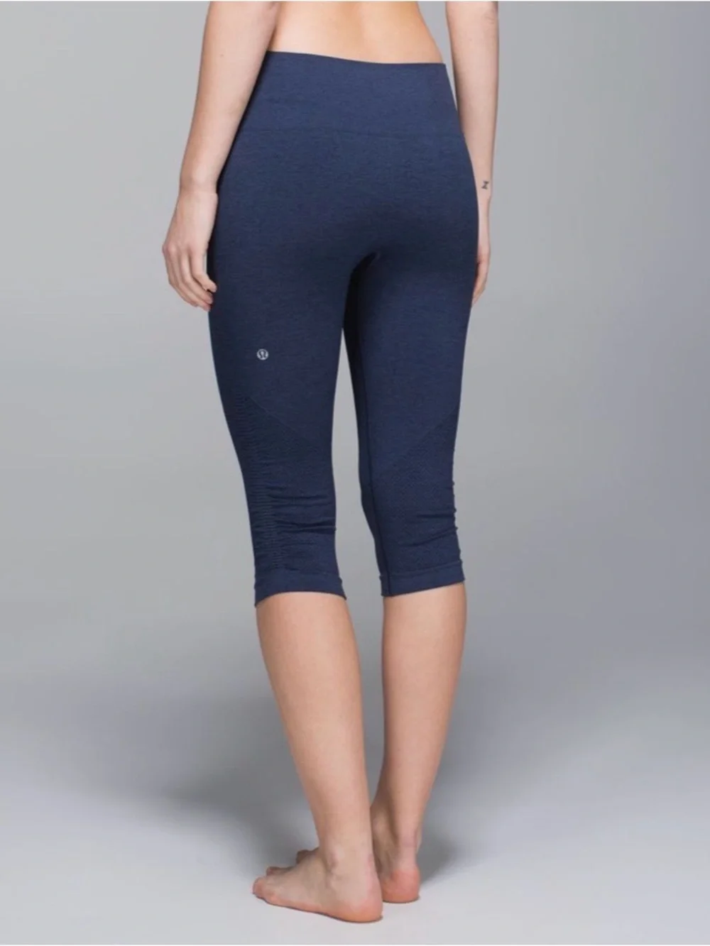 lululemon In The Flow II Crop Navy Seamless Leggings